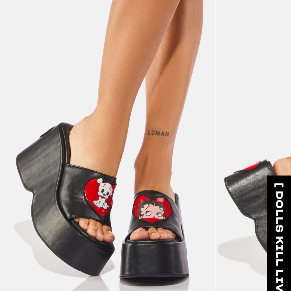 Dolls Kill Betty Boop Black Platform Sandals